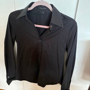 Theory Black Long Sleeve Blouse Petite/small.